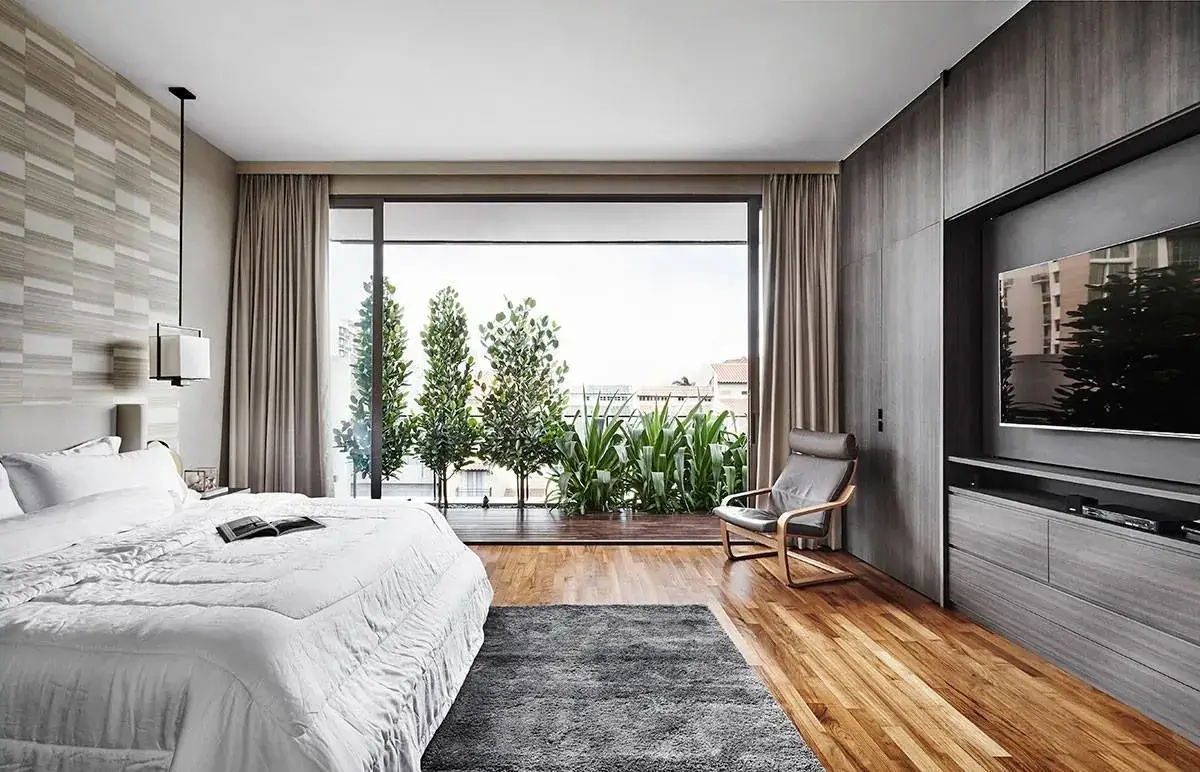 The same room transformed into a modern, stylish space