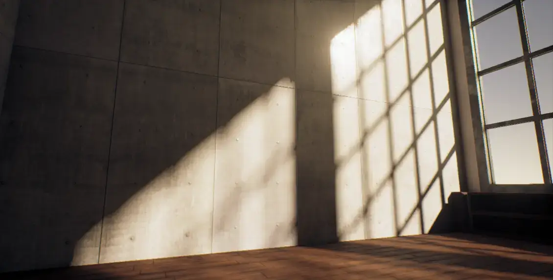 Artistic shot of light casting a shadow on a textured wall