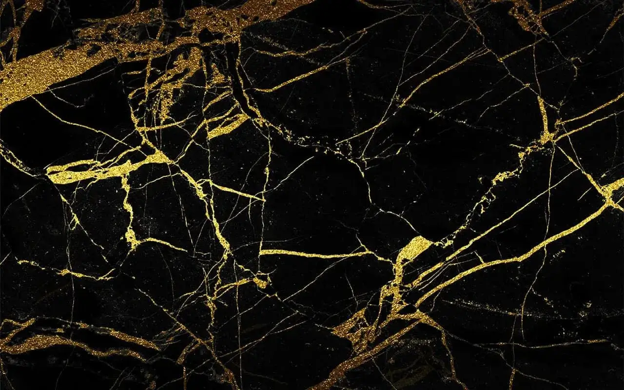 Veins in a dark slab of marble