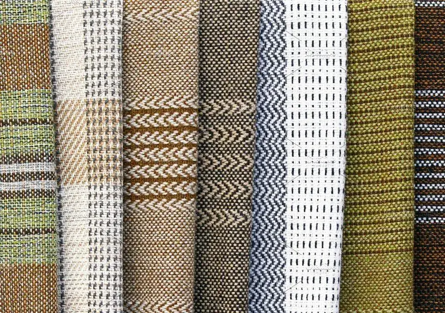 The texture of a hand-woven textile