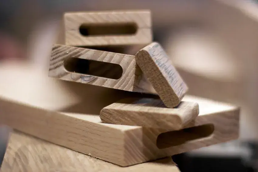 Close-up of a high-quality, handcrafted wooden joint